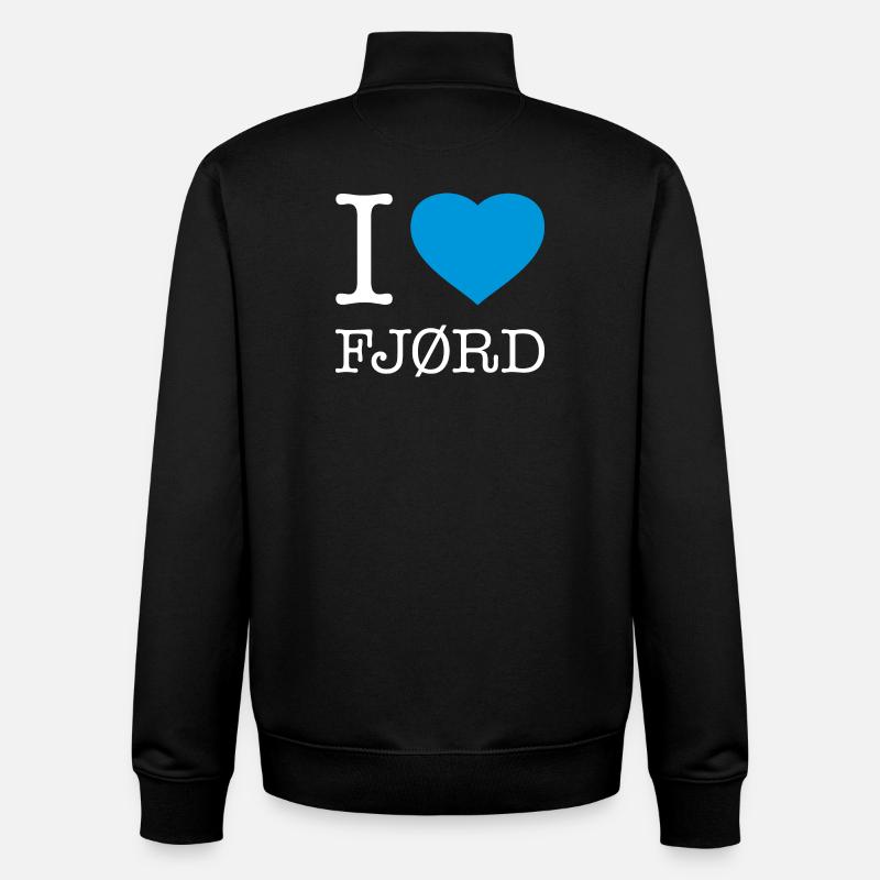 J’ADORE FJORD - Sweat zippé unisexe en coton bio Stanley/Stella - noir