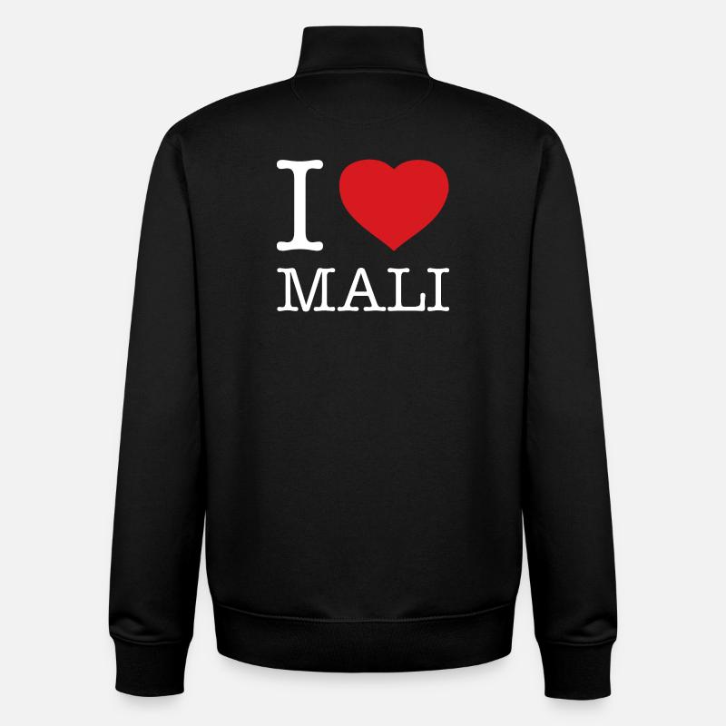 J’ADORE MALI - Sweat zippé unisexe en coton bio Stanley/Stella - noir