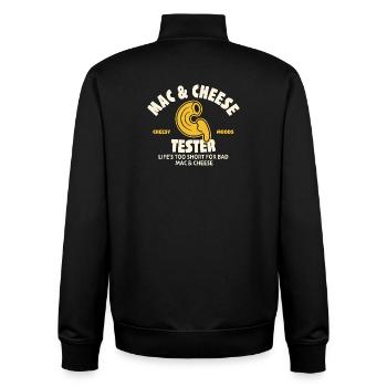 Mac & Cheese Tester - Unisex Organic Zip Sweatshirt by Stanley/Stella - black - Back - AI Model Male 185 light (185cm)