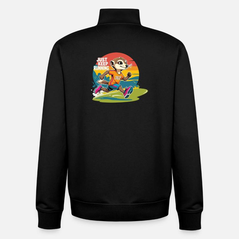 Just keep Running - Unisex Organic Zip Sweatshirt by Stanley/Stella - black