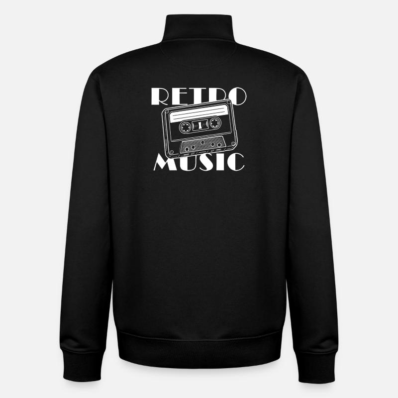 Retro Kassette Tape Musikdesign - Unisex Organic Zip Sweatshirt von Stanley/Stella - Schwarz