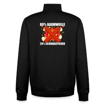 Schwarzpulver Pyrotechniker Böllern Feuerwerk - Unisex Organic Zip Sweatshirt von Stanley/Stella - Schwarz - Hinten - AI Model Male 185 light (185cm)