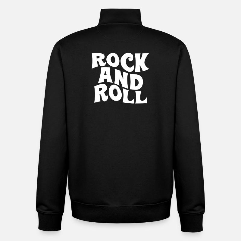 Mutiges Rock'n'Roll-Typografie-Design - Unisex Organic Zip Sweatshirt von Stanley/Stella - Schwarz