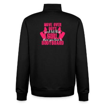 Bodyboarding Bodyboarder - Unisex Organic Zip Sweatshirt von Stanley/Stella - Schwarz - Hinten - AI Model Male 185 light (185cm)