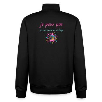 Old Style Retro Vintage Boombox - Unisex Organic Zip Sweatshirt by Stanley/Stella - black - Back - AI Model Male 185 light (185cm)
