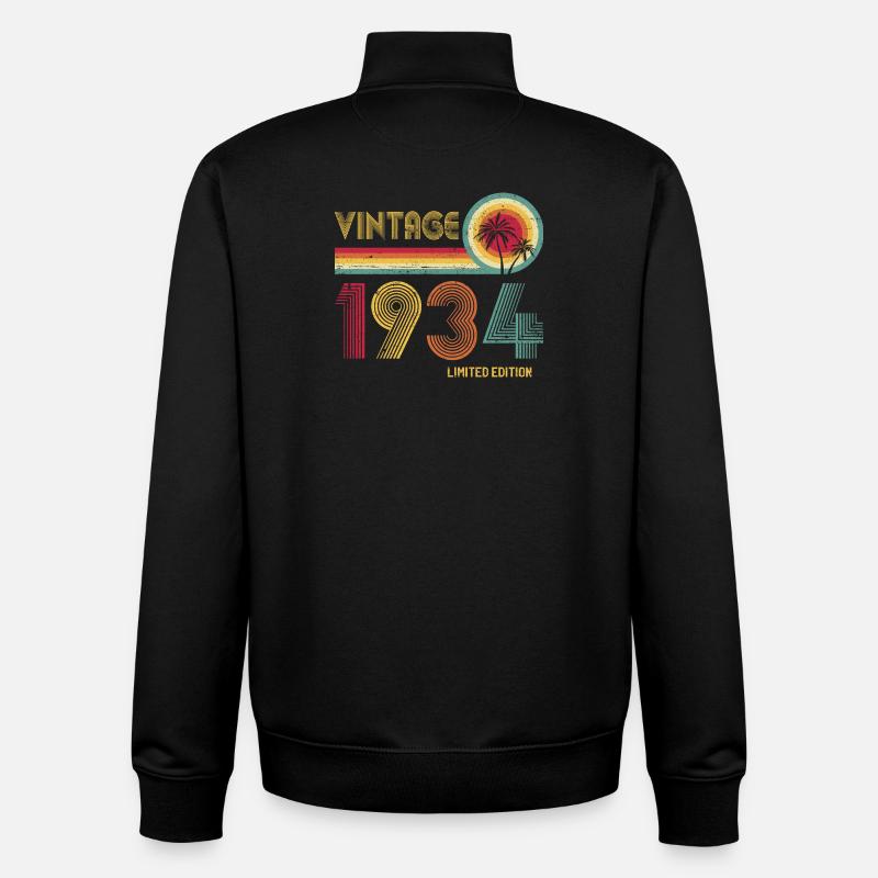 Millésime 1993 Circle Palm Edition - Sweat zippé unisexe en coton bio Stanley/Stella - noir