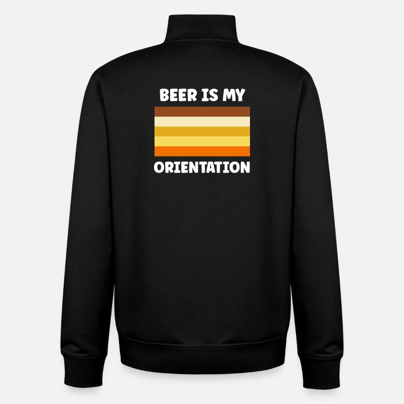 Bière est mon orientation - Sweat zippé unisexe en coton bio Stanley/Stella - noir