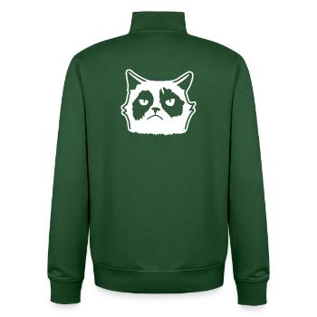 Mürrische Katze: Cartoon & Fun - Unisex Organic Zip Sweatshirt by Stanley/Stella - bottle green - Back - AI Model Male 185 dark (185cm)