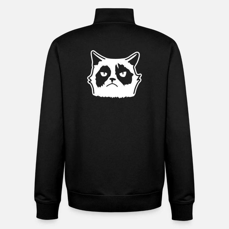 Mürrische Katze: Cartoon & Fun - Sweat zippé unisexe en coton bio Stanley/Stella - noir