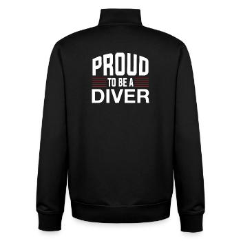 Proud Diver - Unisex Organic Zip Sweatshirt von Stanley/Stella - Schwarz - Hinten - AI Model Male 185 light (185cm)