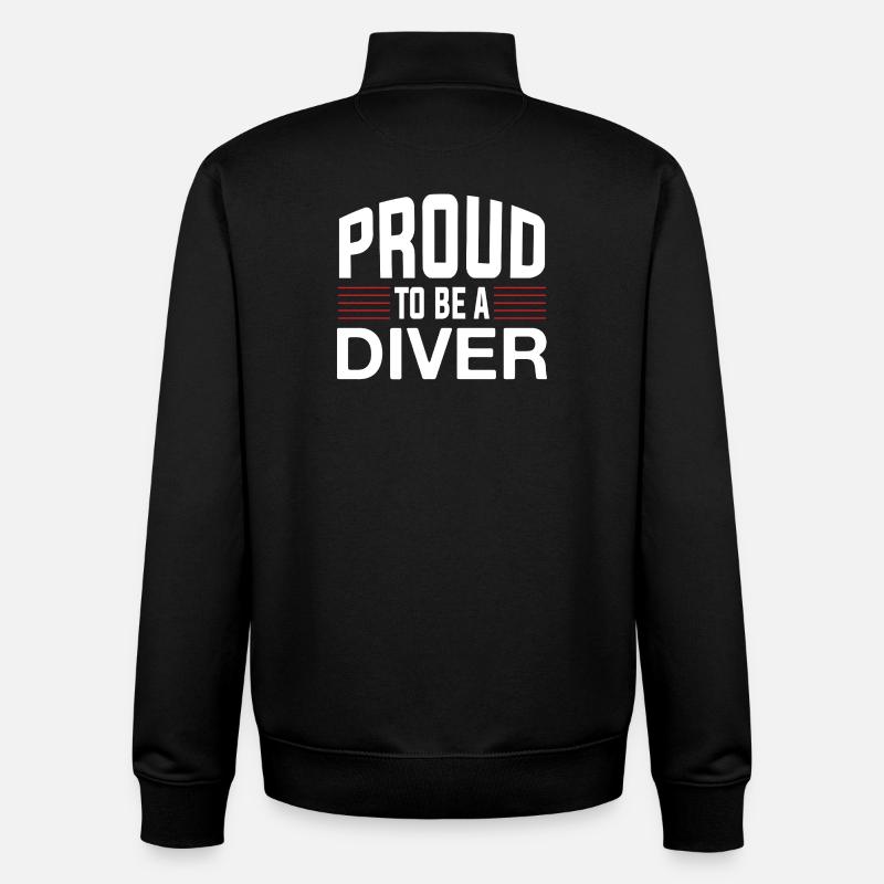 Proud Diver - Unisex Organic Zip Sweatshirt von Stanley/Stella - Schwarz