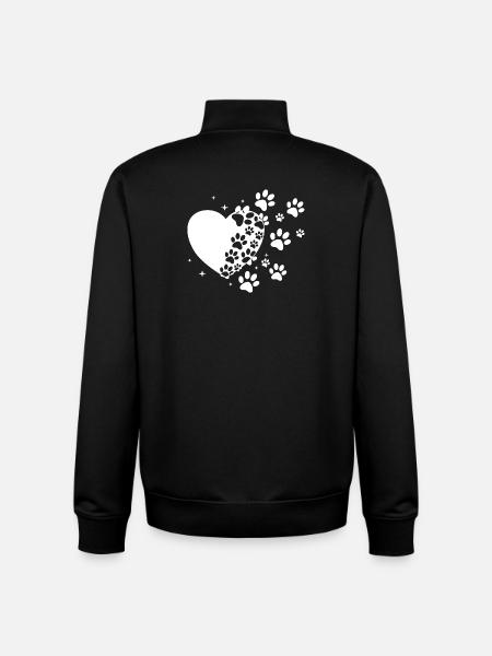 Pawprint Heart Stardust - Unisex Organic Zip Sweatshirt by Stanley/Stella - black