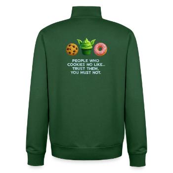Lustiges Cookie Donut Muffin Shirt für süße Liebhaber - Unisex Organic Zip Sweatshirt von Stanley/Stella - Flaschengrün - Hinten - AI Model Male 185 dark (185cm)