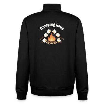 Campfire Love Marshmallows - Unisex Organic Zip Sweatshirt by Stanley/Stella - black - Back - AI Model Male 185 light (185cm)