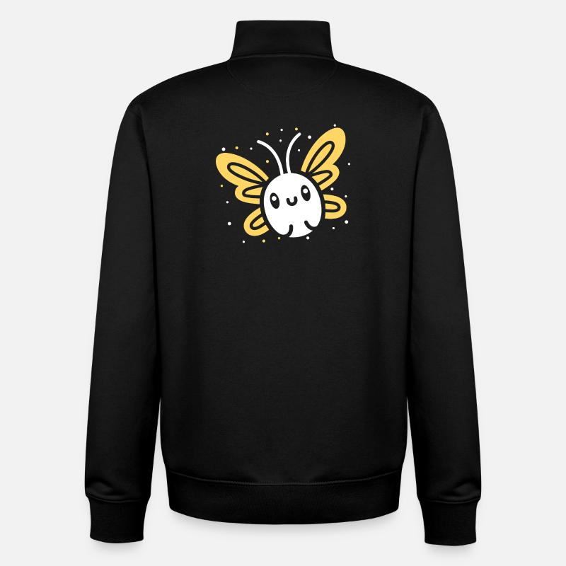 Luciole - Sweat zippé unisexe en coton bio Stanley/Stella - noir