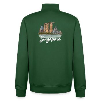 Singapur - Unisex Organic Zip Sweatshirt von Stanley/Stella - Flaschengrün - Hinten - AI Model Male 185 dark (185cm)