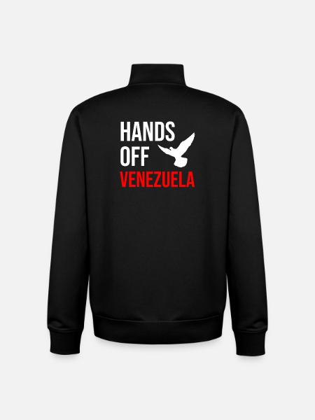 HANDS OFF VENEZUELA - Unisex Organic Zip Sweatshirt by Stanley/Stella - black