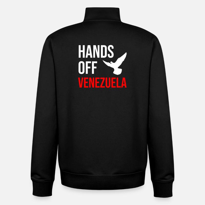 TOUCHE PAS AU VENEZUELA - Sweat zippé unisexe en coton bio Stanley/Stella - noir