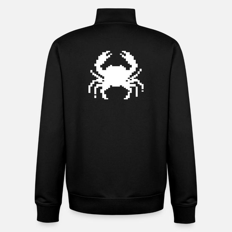 Conception du crabe pixel - Sweat zippé unisexe en coton bio Stanley/Stella - noir