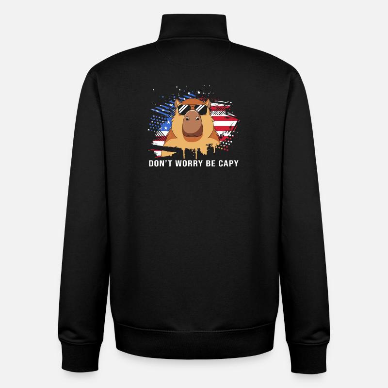 Capybara - Unisex Organic Zip Sweatshirt von Stanley/Stella - Schwarz