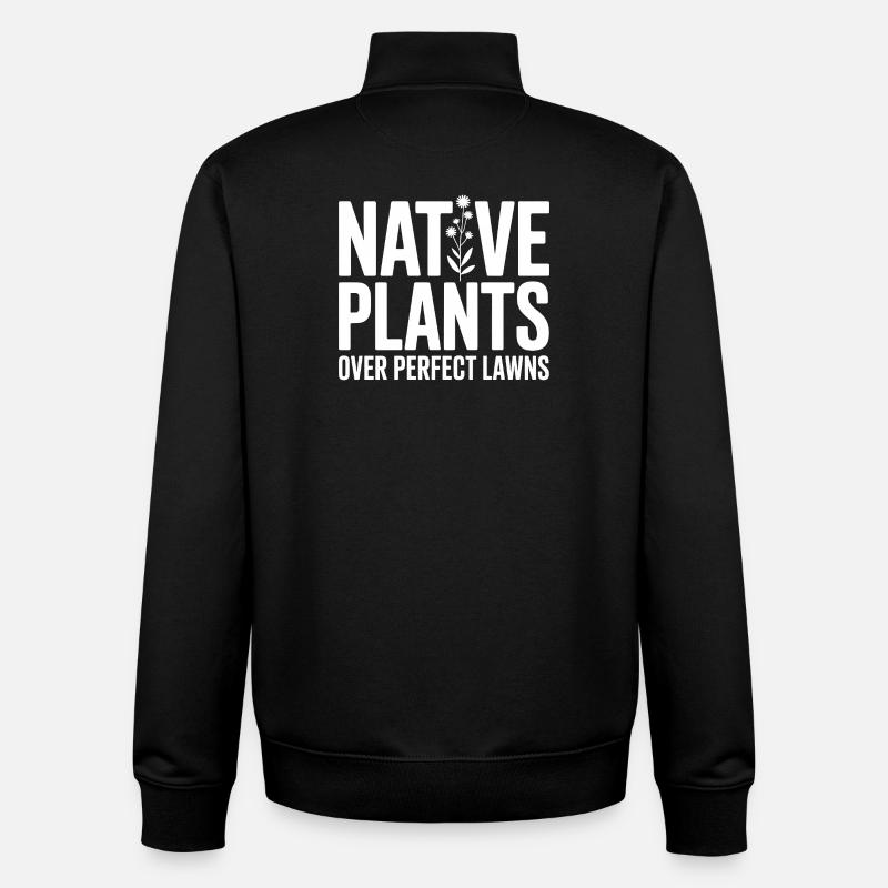 Plantes indigènes sur pelouses parfaites - Sweat zippé unisexe en coton bio Stanley/Stella - noir