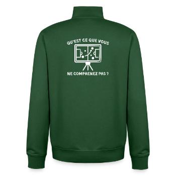 Fan-Humor-Spiel Fußballtrainer Fußball Fußball - Unisex Organic Zip Sweatshirt von Stanley/Stella - Flaschengrün - Hinten - AI Model Male 185 dark (185cm)