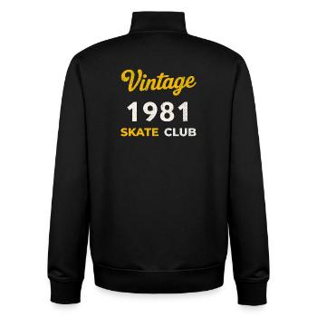 Vintage 1981 Skate Club Retro Geburtsjahr - Unisex Organic Zip Sweatshirt von Stanley/Stella - Schwarz - Hinten - AI Model Male 185 light (185cm)