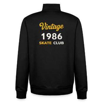 Vintage 1986 Skate Club Retro Geburtsjahr Geschenk - Unisex Organic Zip Sweatshirt von Stanley/Stella - Schwarz - Hinten - AI Model Male 185 light (185cm)