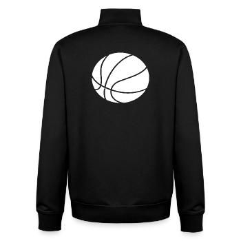 Plan minimal de basketball : conception sportive - Sweat zippé unisexe en coton bio Stanley/Stella - noir - Dos - AI Model Male 185 light (185cm)