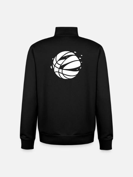 Monochrome Geometric Basketball Glyph - Unisex Organic Zip Sweatshirt by Stanley/Stella - black
