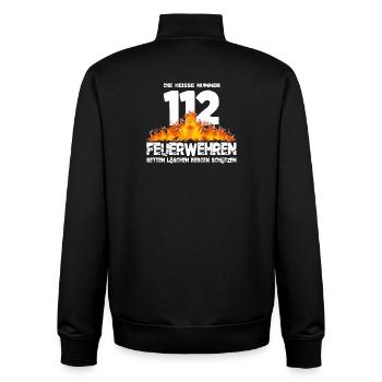 Fire brigade 112 the hot number - Unisex Organic Zip Sweatshirt by Stanley/Stella - black - Back - AI Model Male 185 light (185cm)