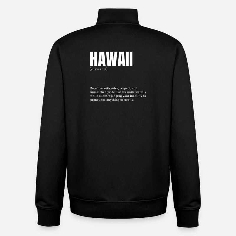 Hawaii Pride Sprache - Unisex Organic Zip Sweatshirt von Stanley/Stella - Schwarz