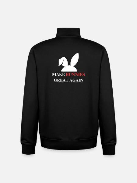 Make bunnies great again - Unisex Organic Zip Sweatshirt by Stanley/Stella - black