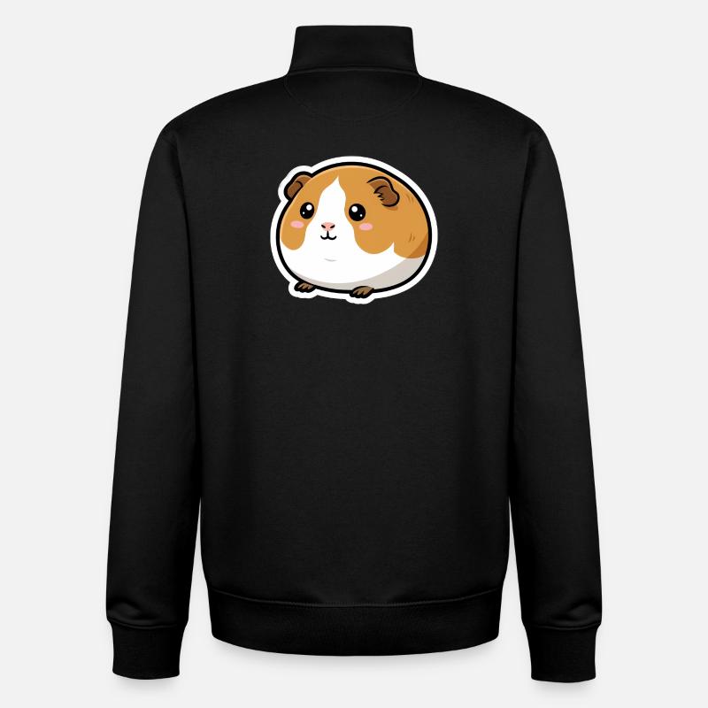 Autocollant tête de cochon d’Inde - Sweat zippé unisexe en coton bio Stanley/Stella - noir