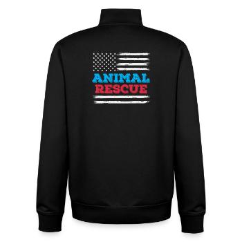 Refuge bénévole American Flag Animal Rescue - Sweat zippé unisexe en coton bio Stanley/Stella - noir - Dos - AI Model Male 185 light (185cm)