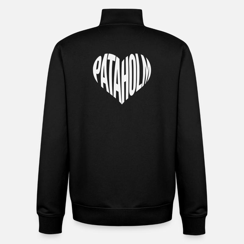 Lettrage en cœur de Pataholm - Sweat zippé unisexe en coton bio Stanley/Stella - noir