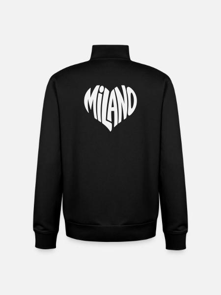 Milan Milano Heart Typography - Unisex Organic Zip Sweatshirt by Stanley/Stella - black
