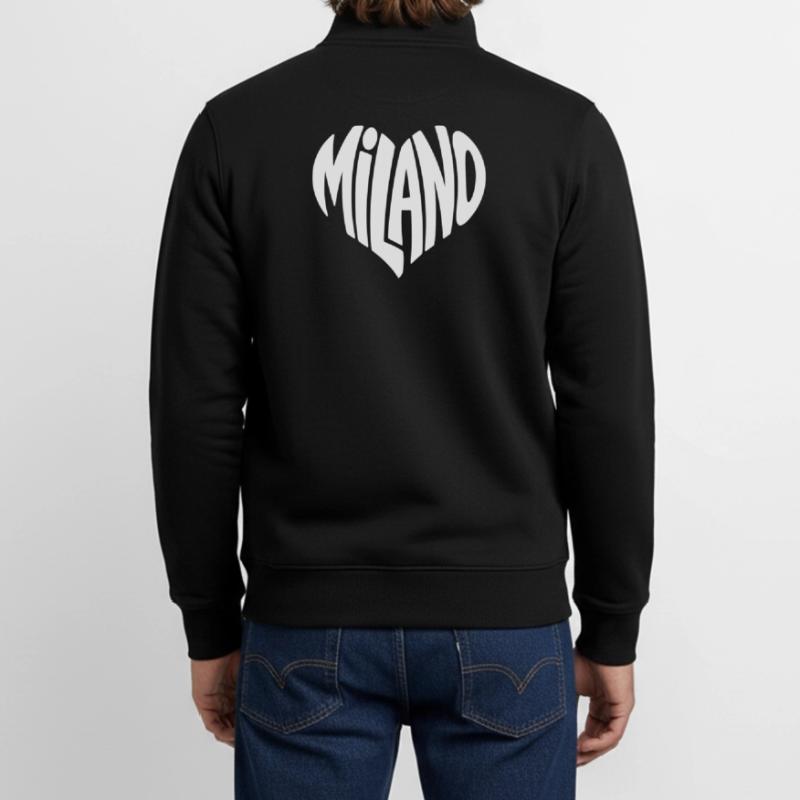 Mailand Milano Herz Typografie Unisex Organic Zip Sweatshirt von Stanley/Stella