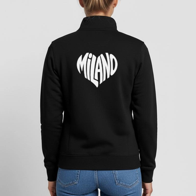 Mailand Milano Herz Typografie Unisex Organic Zip Sweatshirt von Stanley/Stella