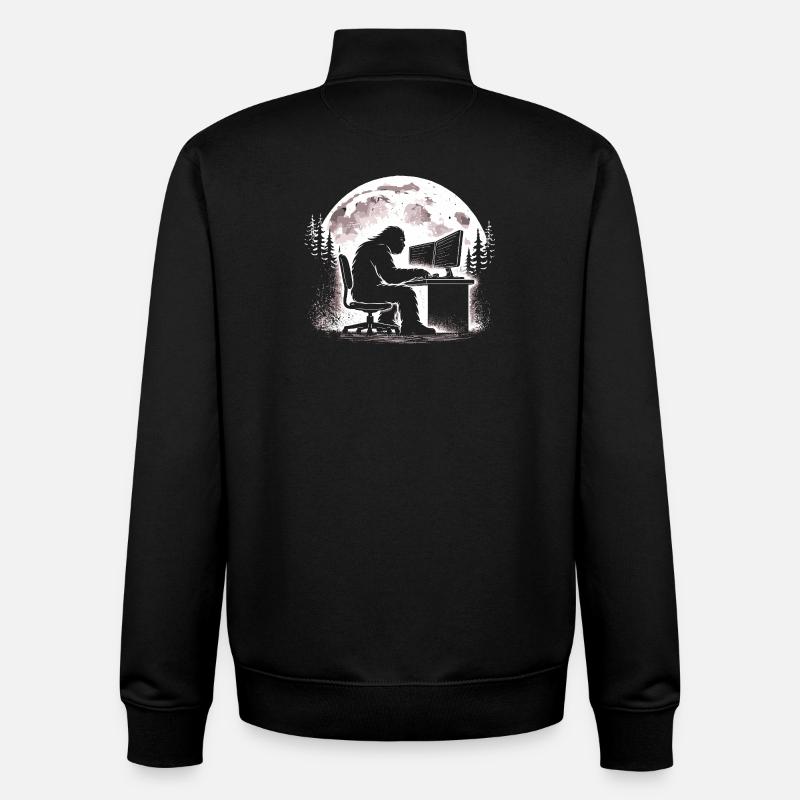 Programmeur Bigfoot - Sweat zippé unisexe en coton bio Stanley/Stella - noir