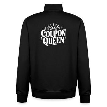 Couponkönigin - Unisex Organic Zip Sweatshirt von Stanley/Stella - Schwarz - Hinten - AI Model Male 185 light (185cm)
