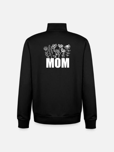 MOM Blossoms - Unisex Organic Zip Sweatshirt by Stanley/Stella - black