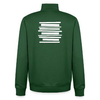 Mutiges geometrisches Linienmusterdesign - Unisex Organic Zip Sweatshirt von Stanley/Stella - Flaschengrün - Hinten - AI Model Male 185 dark (185cm)