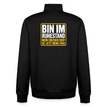 Rentner Bin Im Ruhestand Pensionär Kollege Rente - Unisex Organic Zip Sweatshirt von Stanley/Stella - Schwarz - Hinten - AI Model Male 185 light (185cm)