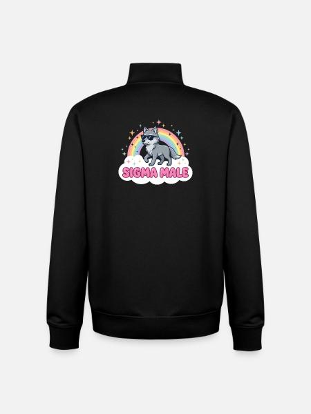 Sigma Male Wolf – Funny Meme Design - Unisex Organic Zip Sweatshirt by Stanley/Stella - black