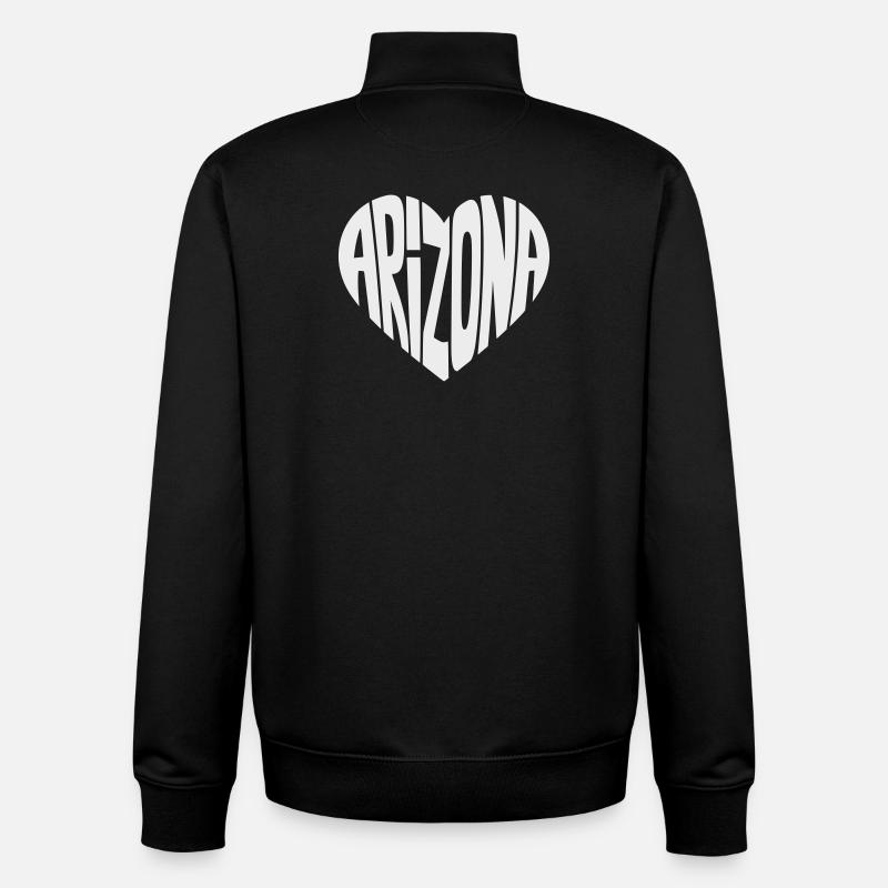 Arizona Heart Typo - Unisex Organic Zip Sweatshirt by Stanley/Stella - black