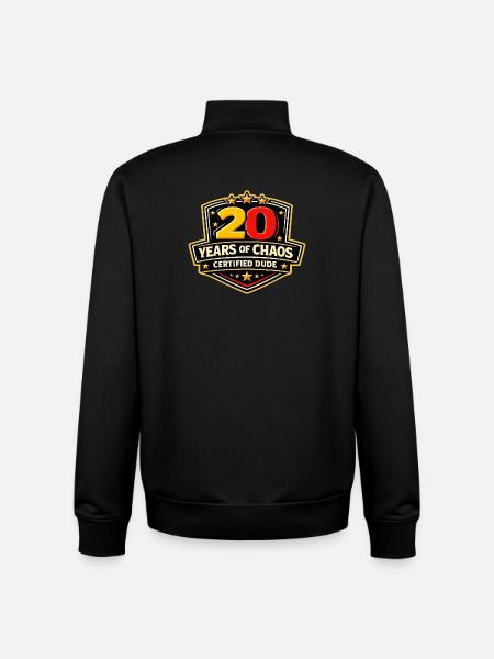 20 years of Chaos Certified Dude - Unisex Organic Zip Sweatshirt by Stanley/Stella - black