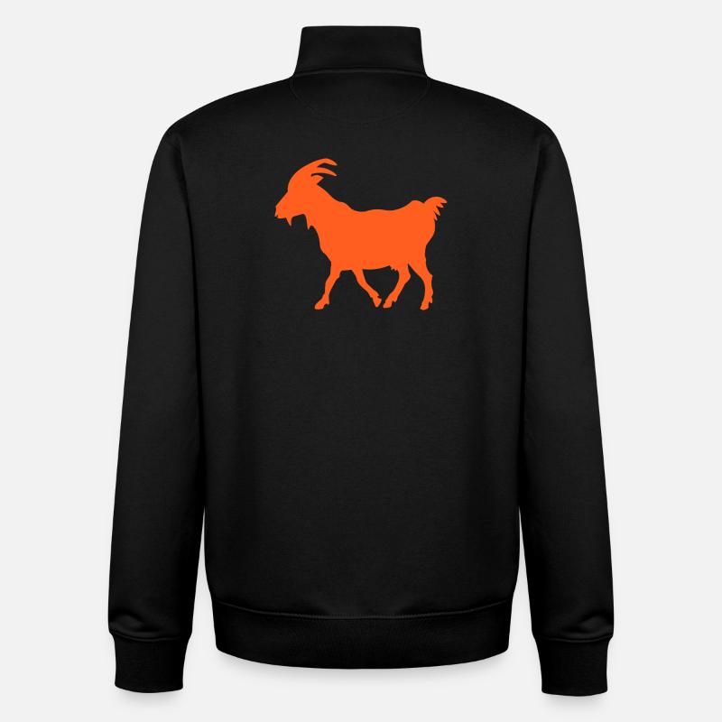 Ziege orange GOAT - Sweat zippé unisexe en coton bio Stanley/Stella - noir