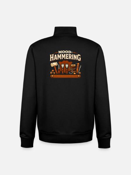 Tuning: Hammering | Leather Tools - Unisex Organic Zip Sweatshirt by Stanley/Stella - black
