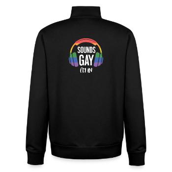 LGBT-Pride-Monat – Klingt schwul, ich bin dabei. - Unisex Organic Zip Sweatshirt von Stanley/Stella - Schwarz - Hinten - AI Model Male 185 light (185cm)